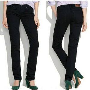 Madewell Straight Leg Rail Straight Black Jeans Size 31x34 31